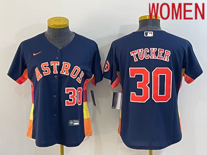 Women Houston Astros #30 Tucker Blue Game Nike 2022 MLB Jersey